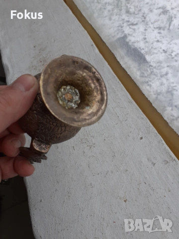 Стара османска кована маслена лампа кандило, снимка 4 - Антикварни и старинни предмети - 53490511