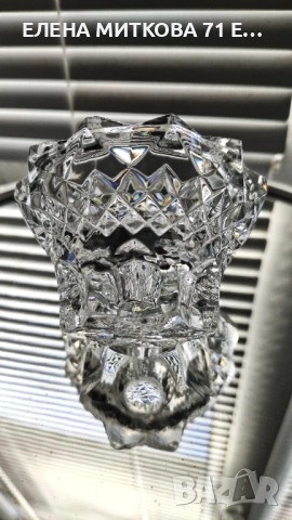 Масивен кристален свещник, снимка 3 - Декорация за дома - 53740168