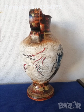 Жардиниера тип гондола, винтидж купа за плодове. Ваза и чиния гръцки мотиви от митологията. , снимка 10 - Антикварни и старинни предмети - 52931063