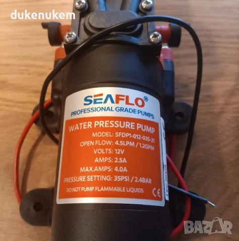 12V Водна помпа 4.3 L/min, 2.4 bar – самозасмукваща, автоматично старт/стоп, снимка 8 - Друга електроника - 52464078