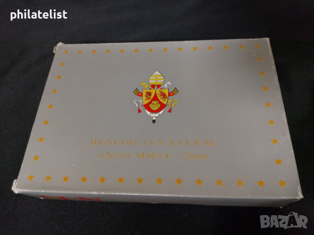 Ватикана PROOF 2006 г. - комплектен сет от 1 цент до 2 евро + сребърен възпоменателен медал, снимка 2 - Нумизматика и бонистика - 44737786