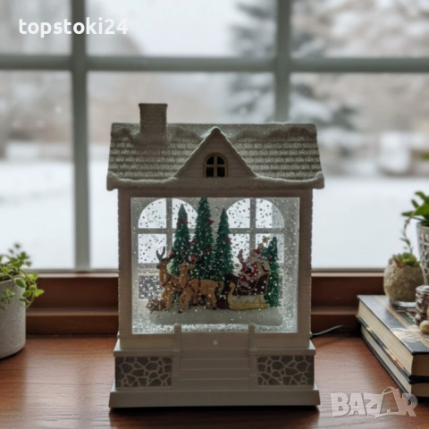 Снежна Коледна къщичка с Дядо Коледа – Идеален празничен акцент, снимка 6 - Други стоки за дома - 52641925