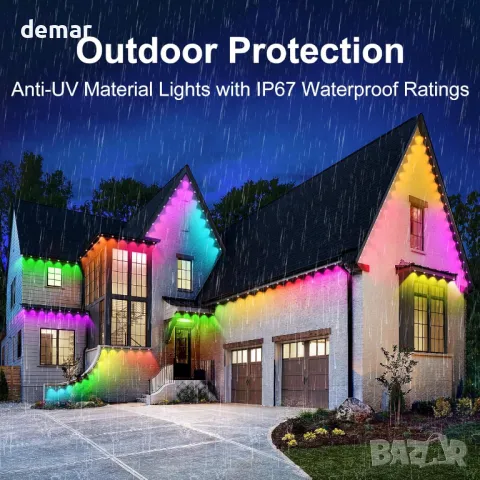 Постоянно външно осветление 15M, Smart RGBIC 30 LED,APP и дистанционно, снимка 5 - Лед осветление - 47375244