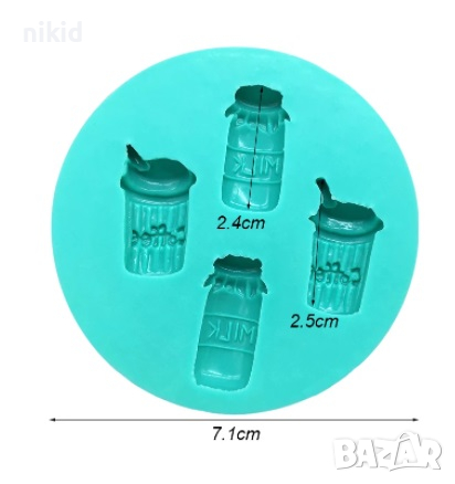 Milk Coffee шейк силиконов молд форма декорация торта фондан смола, снимка 2 - Форми - 36259719