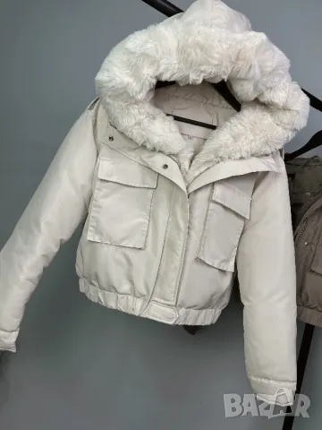 Уникално късо зимно яке с пух три цвята , снимка 7 - Якета - 47977264