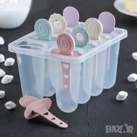 2419 Форма за сладолед на клечка Лакомства, 8 гнезда, снимка 2 - Форми - 34077717