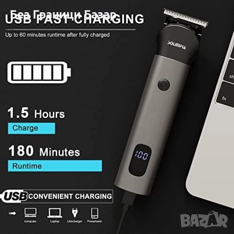 Нова Професионална безжична машинка за подстригване 7 в 1 мъже бръснене идеален подарък, снимка 7 - Електрически самобръсначки - 51628160