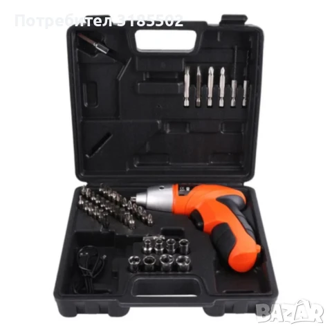 Компактен акумулаторен винтоверт 4.8V с 45 части, снимка 2 - Винтоверти - 51252382