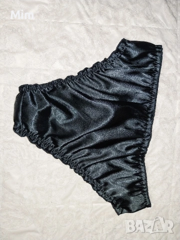 L Сатенени бикини в черно/ червено и маслено зелено , снимка 5 - Бельо - 53207811