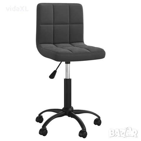 vidaXL Въртящ се офис стол, черен, кадифе
