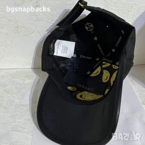 Versace шапка Версаче с кожена козирка и черен камуфлаж shapka versace, снимка 5 - Шапки - 49895580
