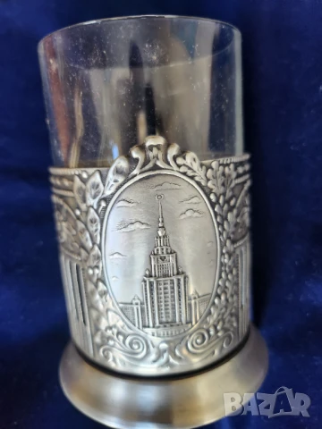подстакан МГ Университет - посребрен мелхиор за 200-год., /и рядък голям подстакан Москва за халби.., снимка 6 - Други ценни предмети - 51226615