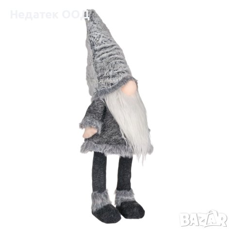 Коледна фигура,Гном, Motion Grey Fur Cap, 70 см, снимка 2 - Декорация за дома - 42648943