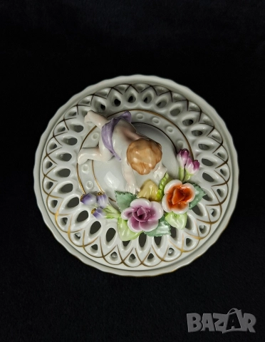 Ажурна бонбониера с капак - PMP, Германия, снимка 6 - Декорация за дома - 52612532