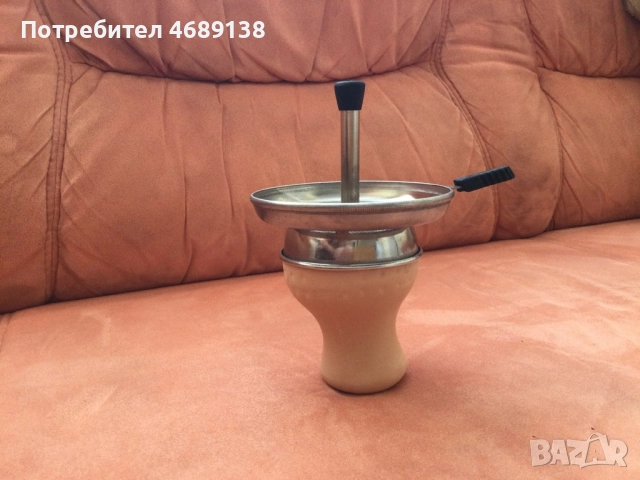 Глинена чашка за наргиле с коминче за въглени, снимка 4 - Наргилета - 52866175
