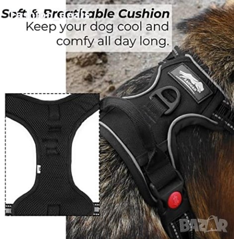 Нова Светлоотразителна Регулируема мека подплатена жилетка за кучета/2 клипса за каишка, снимка 2 - За кучета - 41651250