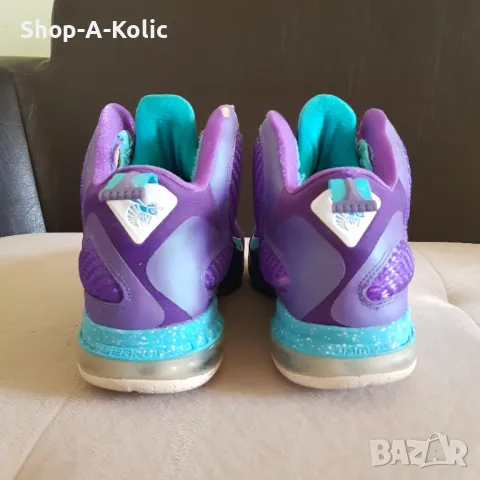Original Rare NIKE LEBRON IX 9 Summit Lake Hornets Purple Turquoise Blue Green, снимка 5 - Маратонки - 47934740