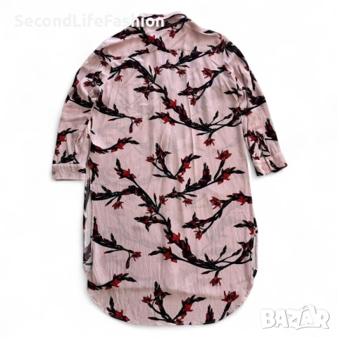 Розова риза Samsoe Samsoe с флорален дизайн, вискоза, дамска размер L, снимка 8 - Ризи - 53244480