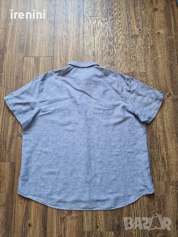 Страхотна мъжка ленена риза DRESSMANN размер 2XL, снимка 3 - Ризи - 41683158