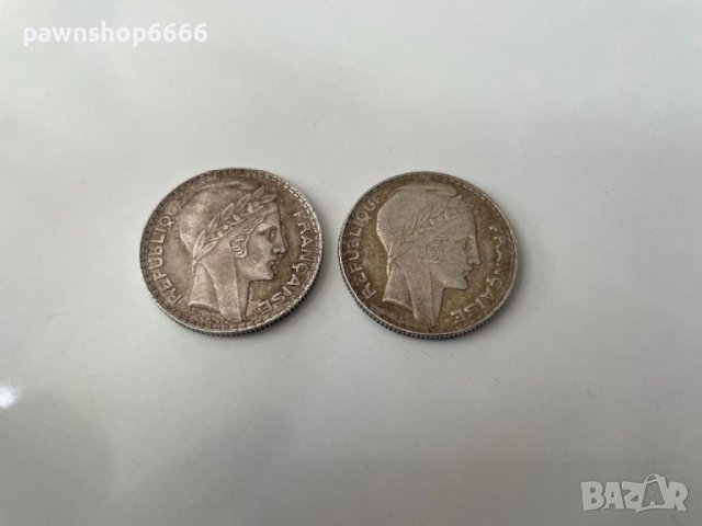 Сребърни монети Франция 10 франка, 1933 и 1929, снимка 5 - Нумизматика и бонистика - 41791581