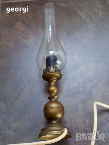 Ретро бронзова настолна лампа, снимка 3 - Настолни лампи - 35835355