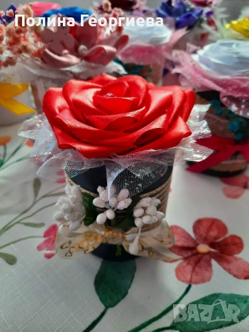 Мини подарък за 8-ми март, снимка 6 - Изкуствени цветя - 53624395