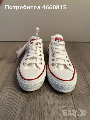Дамски обувки кецове Converse стил – бели, нови, размер 38, снимка 2 - Маратонки - 52929570