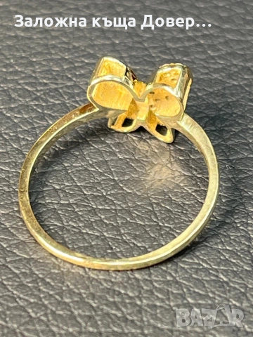 Златен пръстен уникален пеперуда ЧИСТО НОВ Gold prasten zlaten zlato, снимка 5 - Пръстени - 53100617