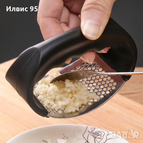 Ръчна преса за чесън от неръждаема стомана, снимка 4 - Аксесоари за кухня - 44437695