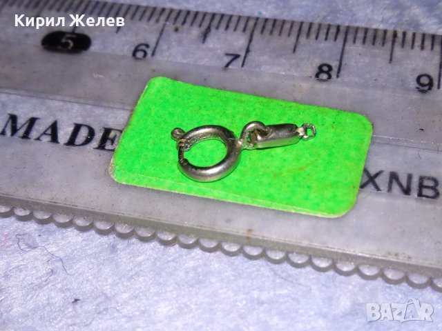 СТАРА ПОСРЕБРЕНА СТОМАНЕНА КАРАБИНКА ЗАКОПЧАЛКА За ГРИВНА КОЛИЕ ВЕРИЖКА 38294, снимка 3 - Бижутерийни комплекти - 40940688
