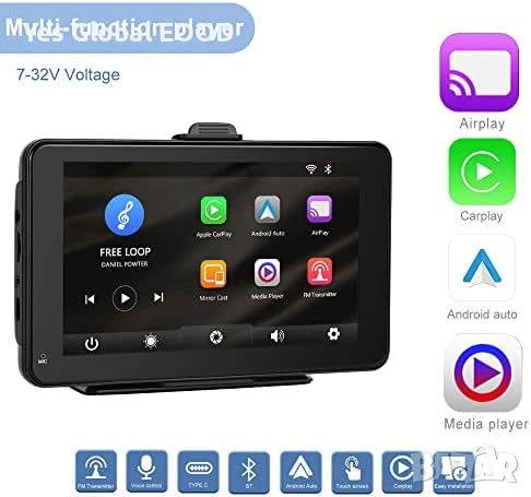 Camecho 7″ мултимедиен плеър Apple CarPlay Android Auto, снимка 9 - Друга електроника - 53234136