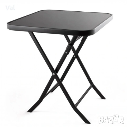 Сгъваема маса Muhler, със стъклен плот