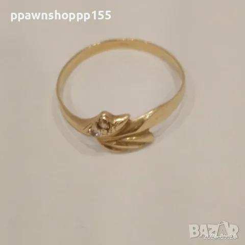 Фин дамски златен пръстен 14K (585) с камъчета – 1.54 гр. [ПРОМО ЦЕНА], снимка 3 - Пръстени - 56220935