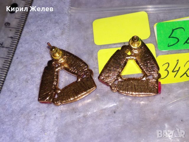 ШАРМАНТНИ ПОЗЛАТЕНИ МЕДНИ МОДНИ АРТ ОБЕЦИ с ИСКРЯЩИ ФАСЕТИРАНИ КРИСТАЛИ 34280, снимка 5 - Обеци - 41483885