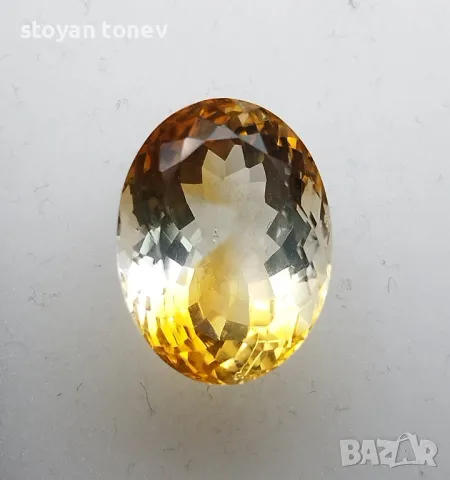 Рядък двуцветен цитрин с невероятен блясък и тегло 11.63кт.! Нов!, снимка 8 - Други - 47963465