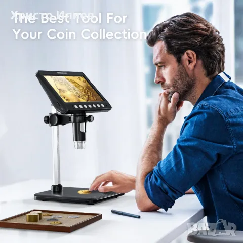 Дигитален Цифров микроскоп с дистанционно Увеличение 50Х – 1200Х Екран 7 инчов HD IPS със светлини, снимка 5 - Друга електроника - 49618530