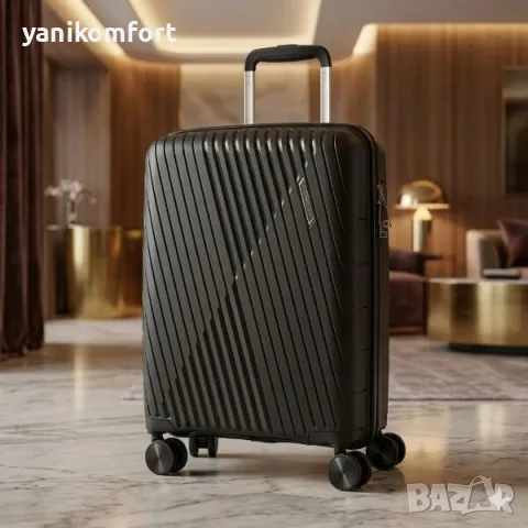 Куфар за ръчен багаж 55/40/20 от полипропилен с 4 колелца, снимка 10 - Куфари - 56200165