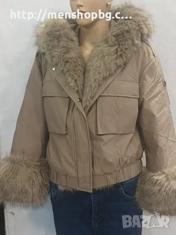 Дамска къса парка бежова, снимка 5 - Якета - 56128766