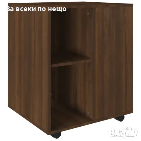 Шкаф с колелца, кафяв дъб, 60x53x72 см, инженерно дърво, снимка 8 - Шкафове - 48005099