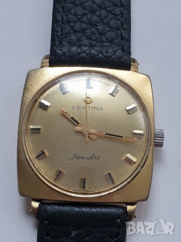 Мъжки позлатен часовник Certina New Art, снимка 3 - Антикварни и старинни предмети - 40718232