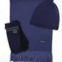Мъжки комплект шал, шапка и ръкавици в синьо Код на продукта:KM-07, снимка 1