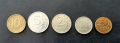 Монети . Русия. Руски рубли. 5 бр.   50 копейки, 1, 2, 5 и 10 рубли., снимка 1