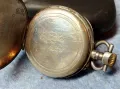 Стар ПОЗЛАТЕН СРЕБЪРЕН ДЖОБЕН ЧАСОВНИК с РУБИНИ СРЕБРО 800 ФЛОРАЛНО ОРНАМЕНТИРАН КАПАК 48406, снимка 3