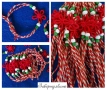Мартеници гривни с вълнени конци и шарено или червено цвете, снимка 2