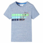 Детска тениска с къс ръкав, син меланж, 104（SKU:12170, снимка 1 - Детски тениски и потници - 44724597