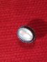 СТАРА СРЕБЪРНА АРТ ДЕКО ОБЕЦА СРЕБРО 925 АНГЛИЯ с ШЛИФОВАН ЛУНЕН КАМЪК и СТОМАНЕНА ЗАКОПЧАЛКА 38729, снимка 16