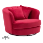 Луксозно кресло въртящо се за лоби бар,хотел,мека мебел за рецепция,въртящ фотьойл плюш-червен,син, снимка 1