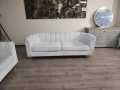 Кремав комплект дивани от плат две тройки, снимка 2