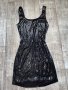 Разкошна нова черна къса  парти официална елегантна коктейлна рокля черни пайети , снимка 15