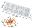 12 петлистни цветя цветчета контур силиконов молд форма дантела шоколад декор, снимка 1